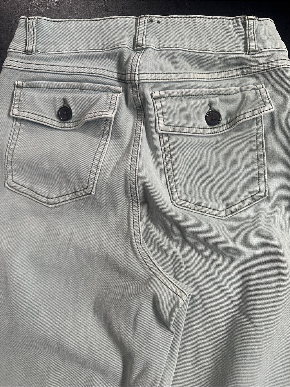 SPANX Twill Crop Wide Leg Pants in Light Sage - Picture 9 of 10